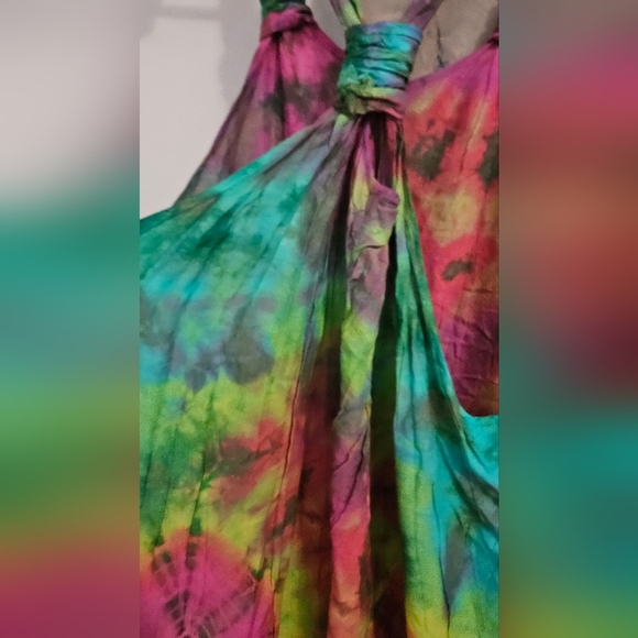Hand Dyed Bohemian Hippie Tie-Dye Harem Jumpsuit. Multi. O/S NWT - Picture 13 of 15